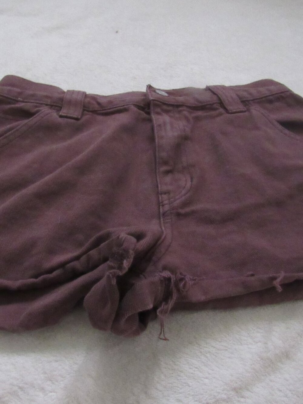 PacSun Brown Raw Hem Jean Shorts Size 25 waist USED